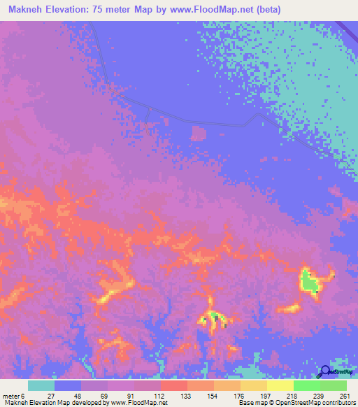 Makneh,Iran Elevation Map