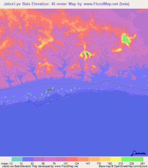 Jabra'i-ye Bala,Iran Elevation Map
