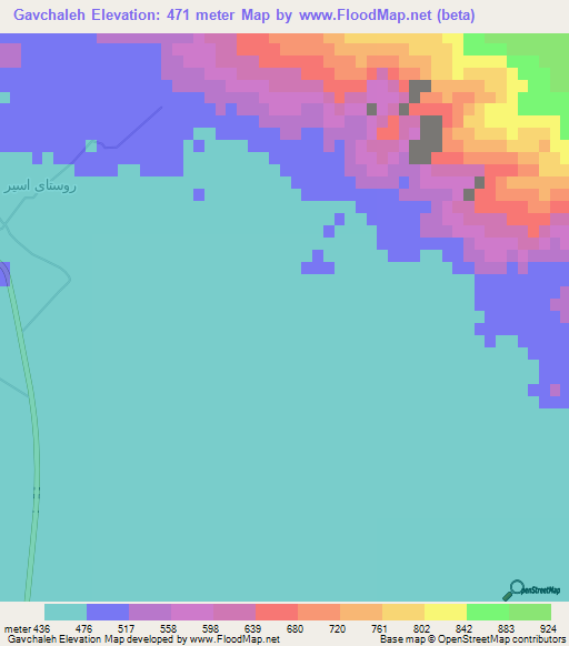 Gavchaleh,Iran Elevation Map