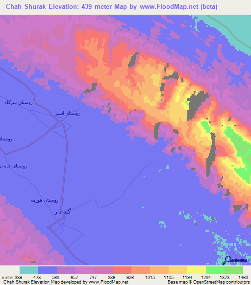 Chah Shurak,Iran Elevation Map