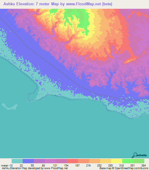 Ashku,Iran Elevation Map