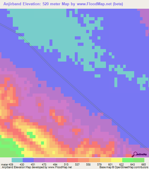 Anjirband,Iran Elevation Map
