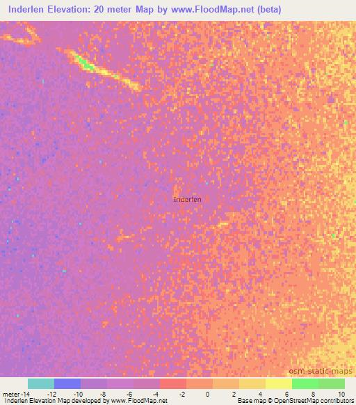 Inderlen,Turkmenistan Elevation Map