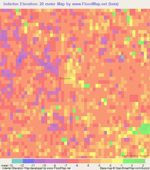 Inderlen,Turkmenistan Elevation Map