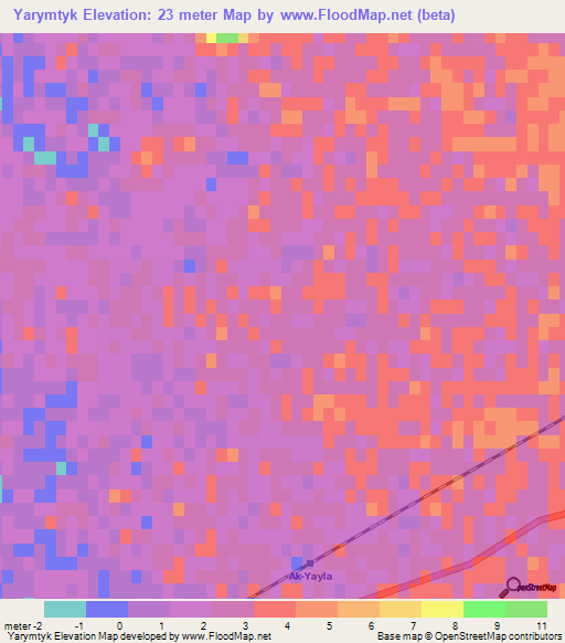 Yarymtyk,Turkmenistan Elevation Map