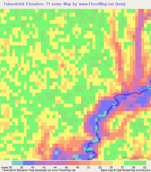 Tekendzhik,Turkmenistan Elevation Map