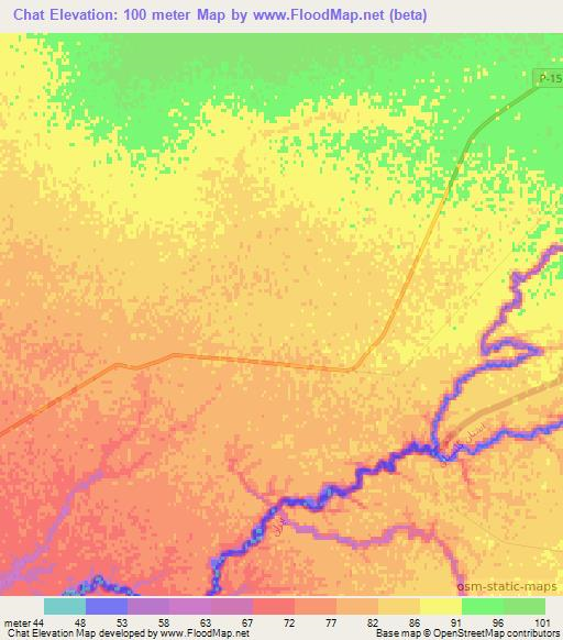 Chat,Turkmenistan Elevation Map