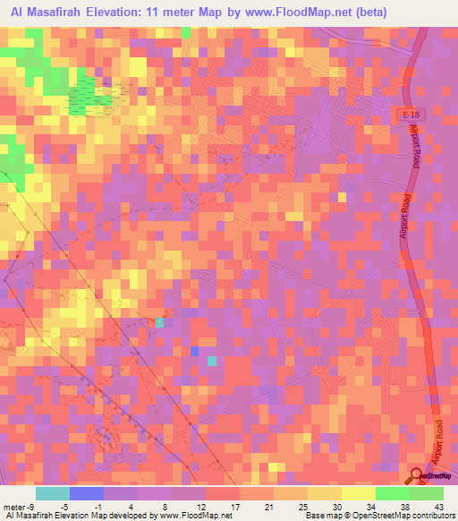Al Masafirah,United Arab Emirates Elevation Map