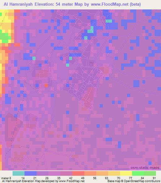 Al Hamraniyah,United Arab Emirates Elevation Map