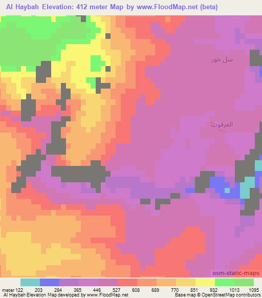 Al Haybah,United Arab Emirates Elevation Map