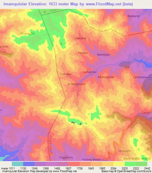 Imamqulular,Azerbaijan Elevation Map