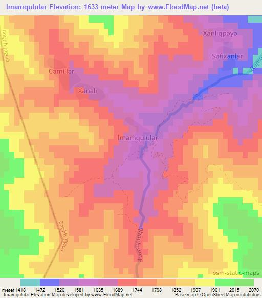 Imamqulular,Azerbaijan Elevation Map