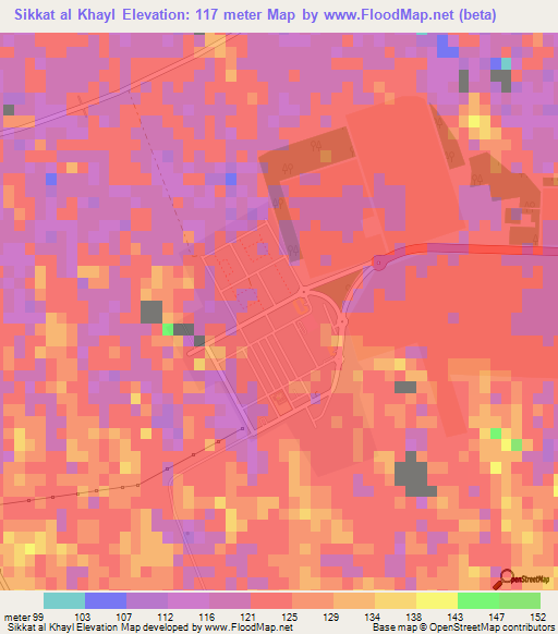 Sikkat al Khayl,United Arab Emirates Elevation Map