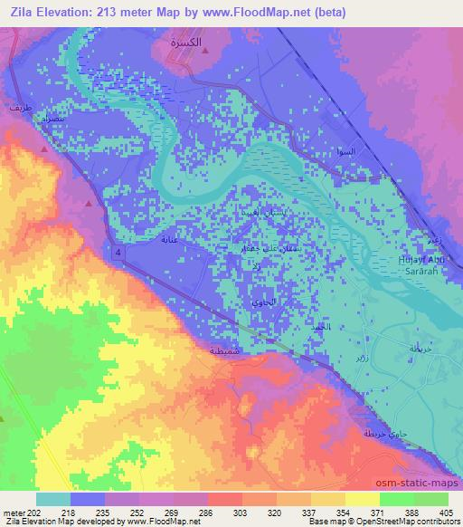 Zila,Syria Elevation Map