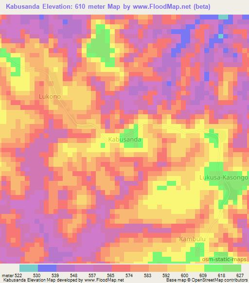 Kabusanda,Congo (Kinshasa) Elevation Map