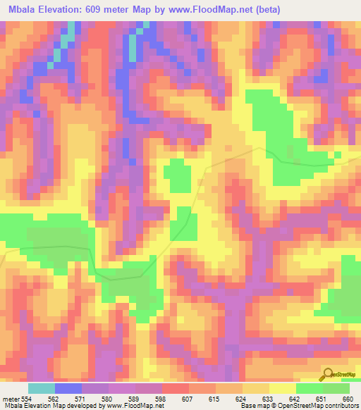 Mbala,Congo (Kinshasa) Elevation Map