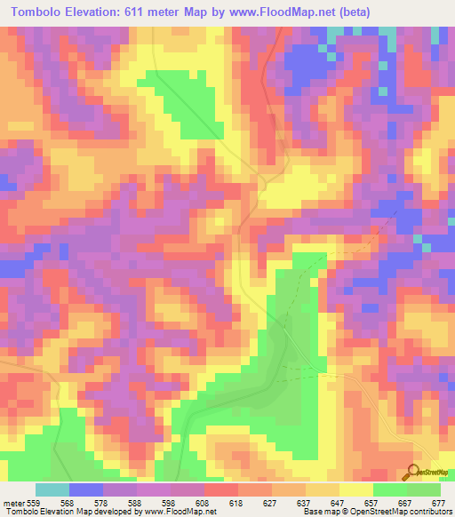 Tombolo,Congo (Kinshasa) Elevation Map
