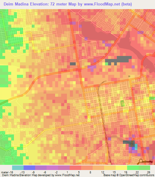 Deim Madina,Sudan Elevation Map
