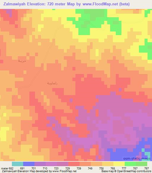Zalmawiyah,Syria Elevation Map