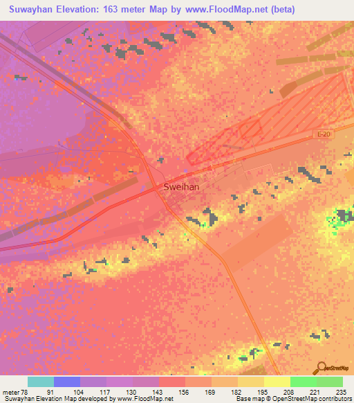 Suwayhan,United Arab Emirates Elevation Map