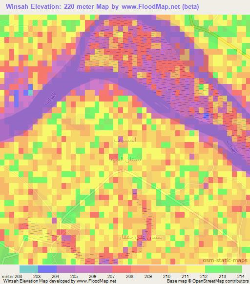 Winsah,Syria Elevation Map