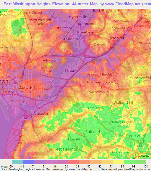 Elevation of East Washington Heights,US Elevation Map, Topography, Contour