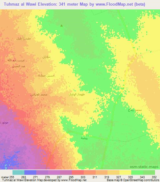 Tuhmaz al Wawi,Syria Elevation Map