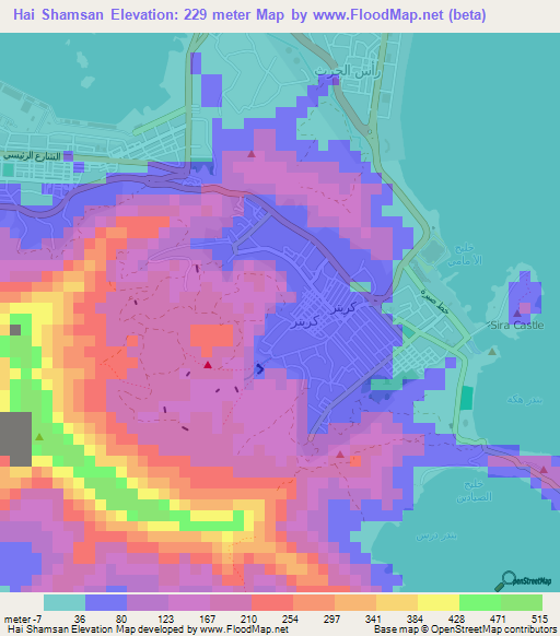 Hai Shamsan,Yemen Elevation Map