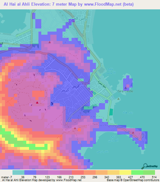 Al Hai al Ahli,Yemen Elevation Map