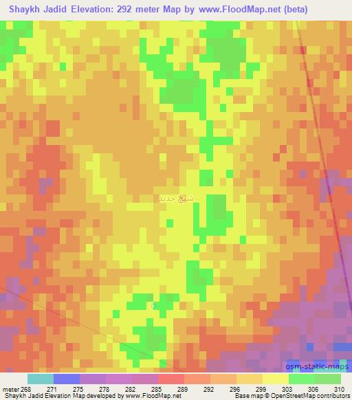 Shaykh Jadid,Syria Elevation Map