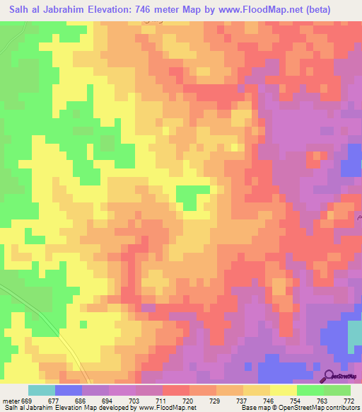 Salh al Jabrahim,Syria Elevation Map