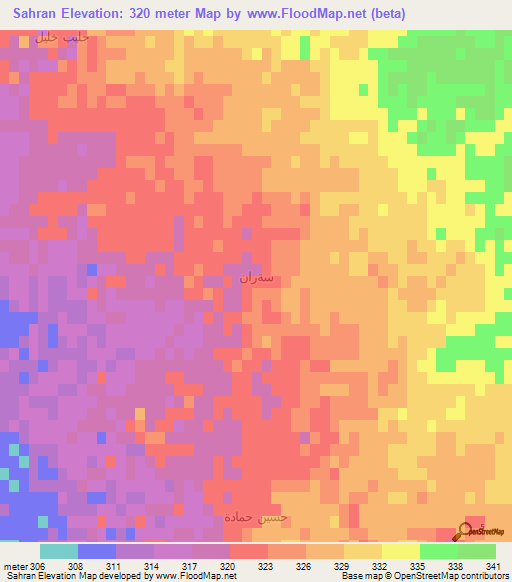Sahran,Syria Elevation Map