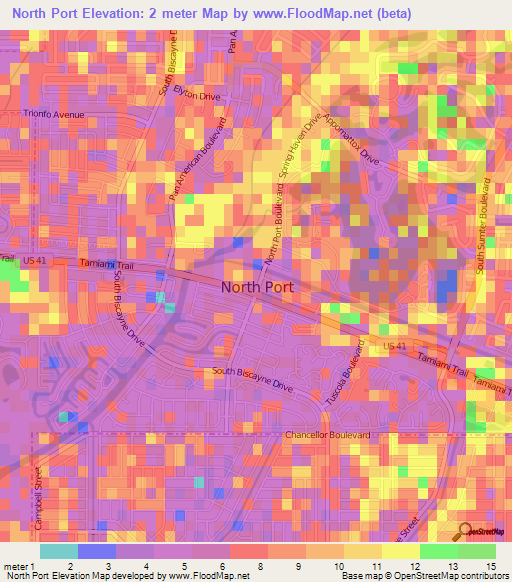 North Port,US Elevation Map