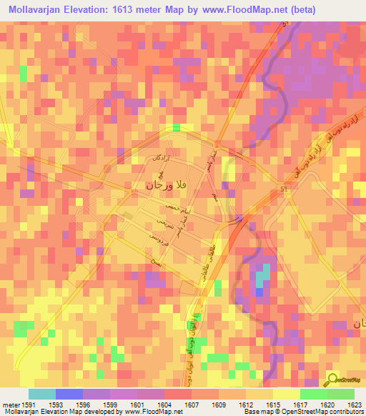 Mollavarjan,Iran Elevation Map