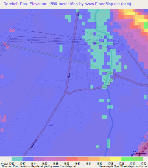 Dorcheh Piaz,Iran Elevation Map