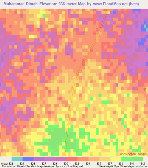 Muhammad Rimah,Syria Elevation Map