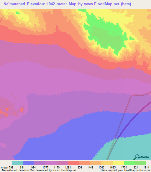 Ne`matabad,Iran Elevation Map