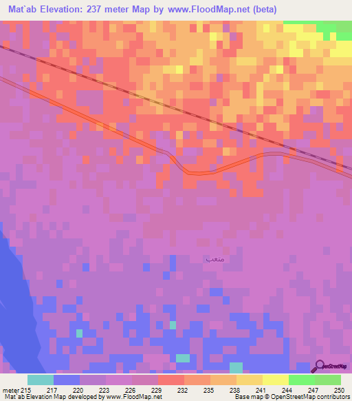 Mat`ab,Syria Elevation Map