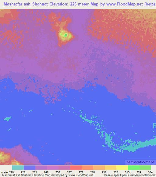 Mashrafat ash Shahnat,Syria Elevation Map