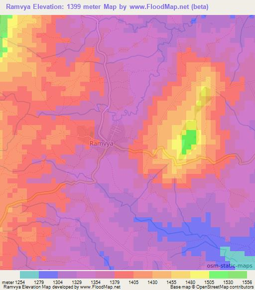 Ramvya,Burundi Elevation Map