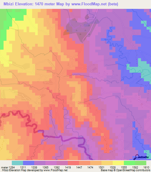 Mbizi,Burundi Elevation Map