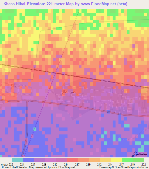 Khass Hibal,Syria Elevation Map