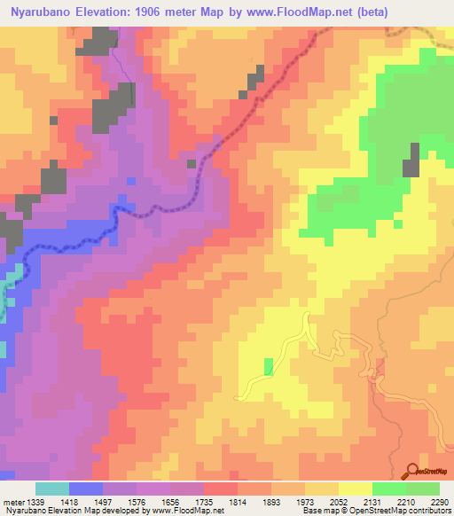 Nyarubano,Burundi Elevation Map