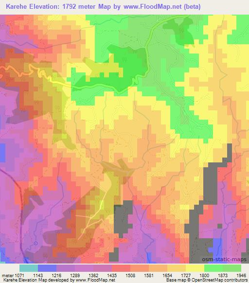 Karehe,Burundi Elevation Map