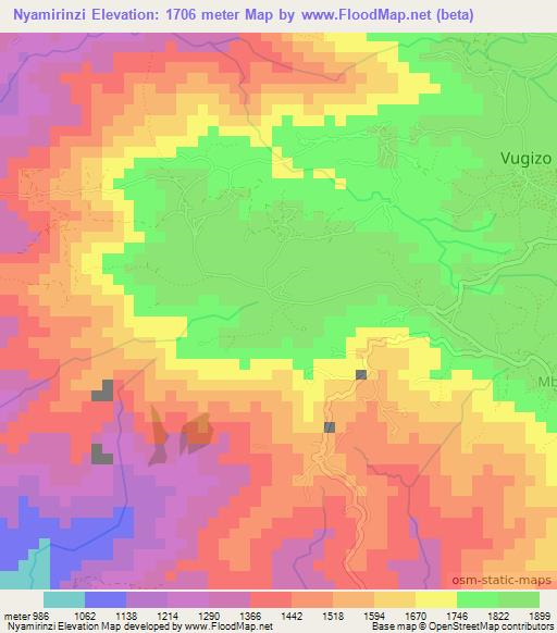 Nyamirinzi,Burundi Elevation Map