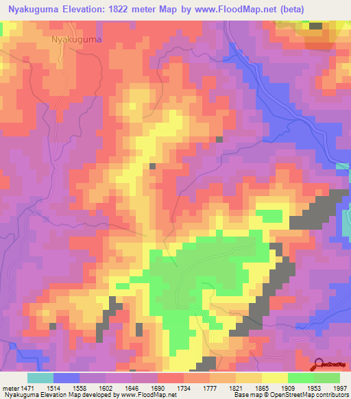 Nyakuguma,Burundi Elevation Map