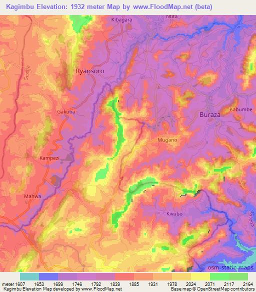 Kagimbu,Burundi Elevation Map
