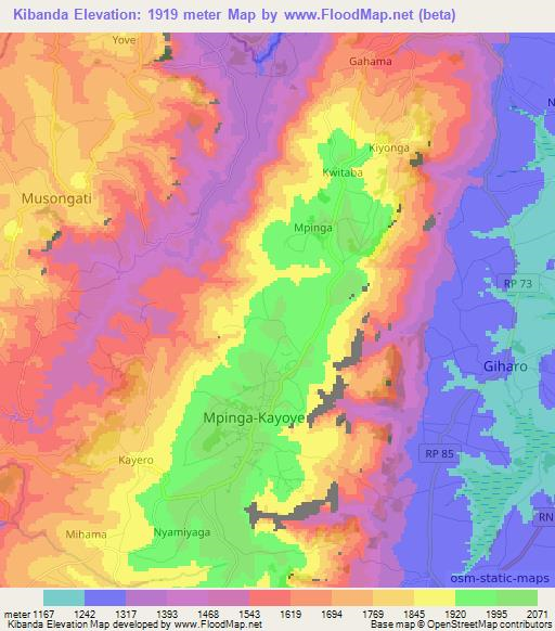 Kibanda,Burundi Elevation Map