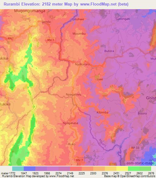 Rurambi,Burundi Elevation Map