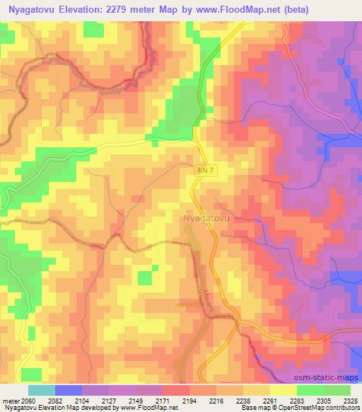 Nyagatovu,Burundi Elevation Map